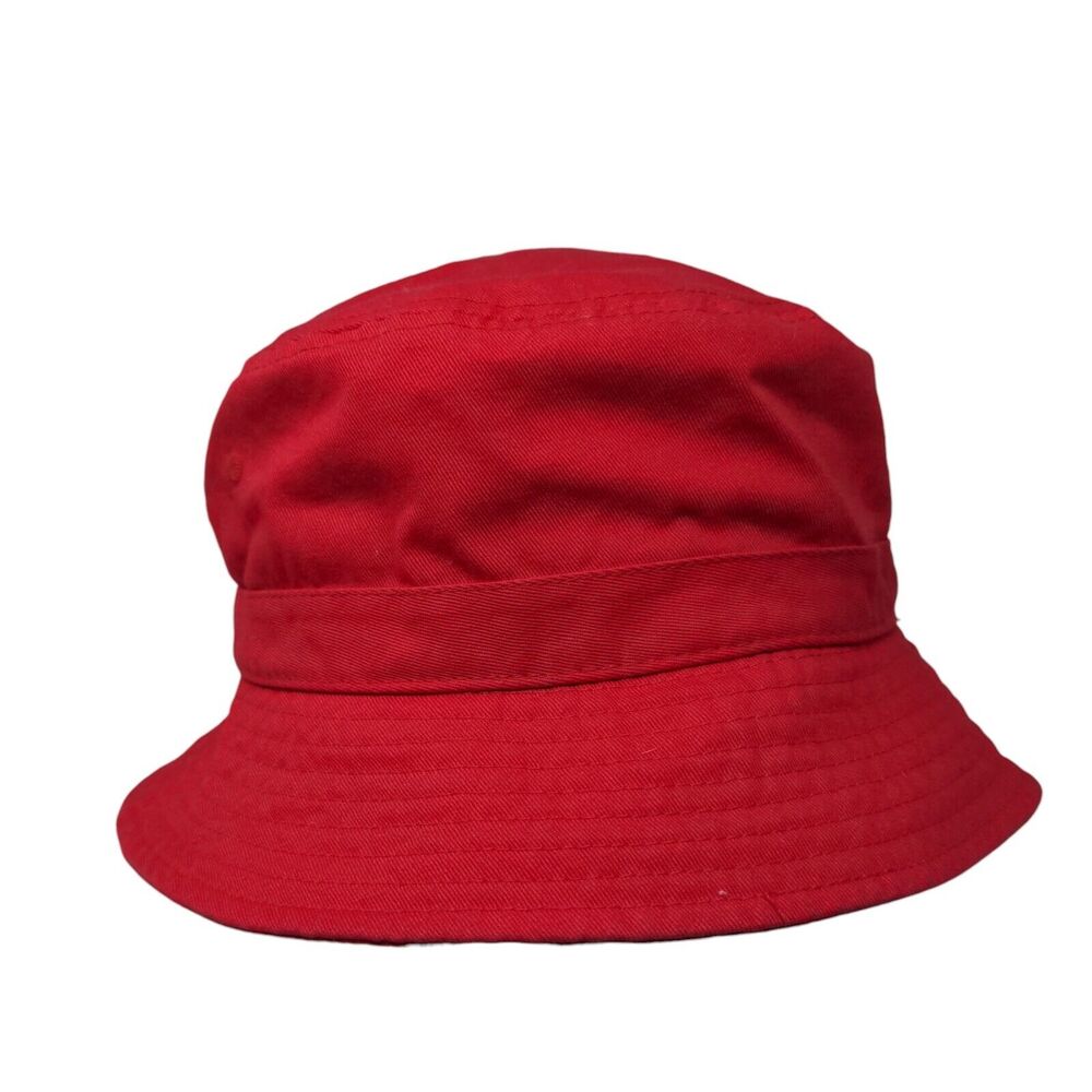 ChoKoLids Bucket Hat Red One Size Solid Blank Vent Holes Cotton